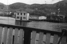 013: John Ryan's house on a raft being floated to Southern Harbour. (circa 1967) [courtesy of Sadie (Norman) Kerrivan]